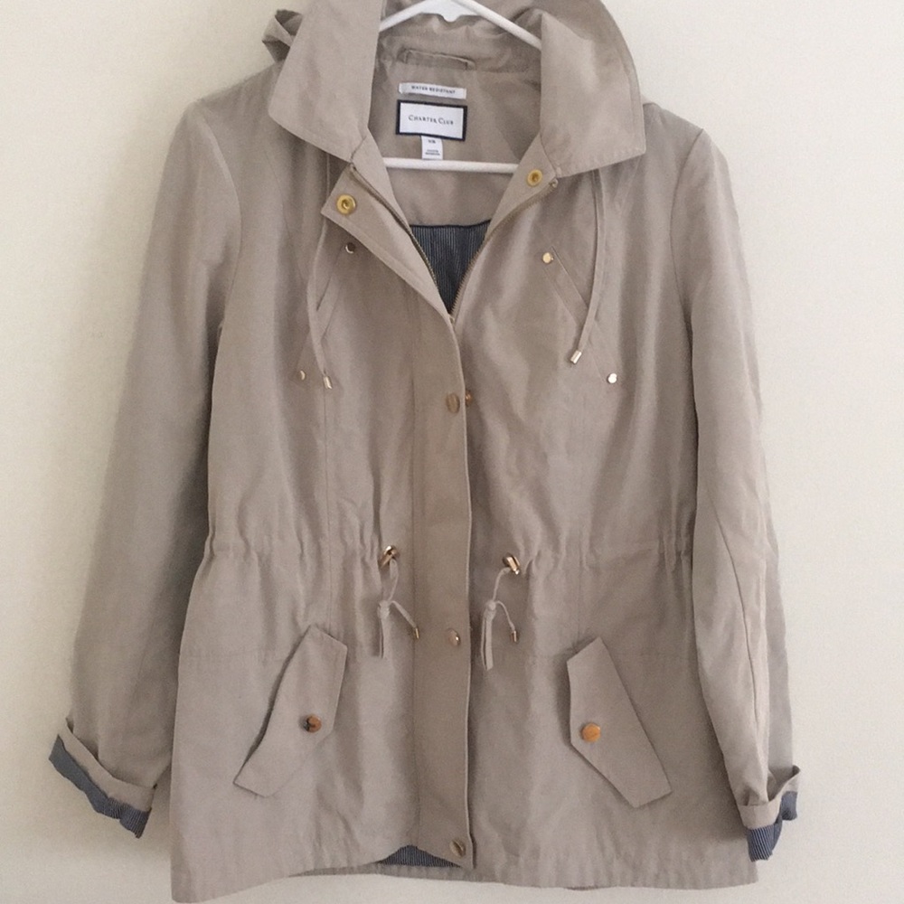 Charter Club water resistant rain coat